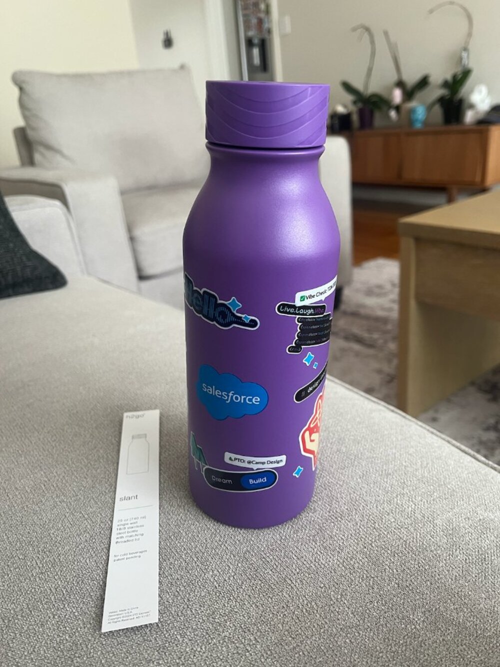 H2go Slant 25 oz Stainless Steel Water Bottle - Matte Royal Purple